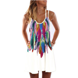 Boho Feathered Summer Dress